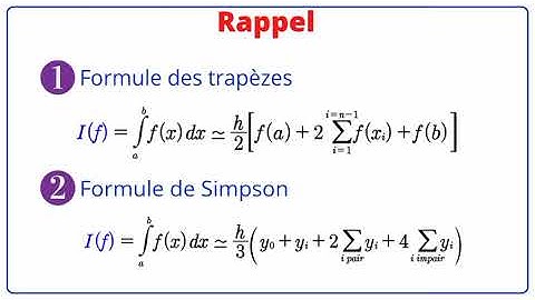 Méthode des trapèzes et de Simpson exercice corrigé