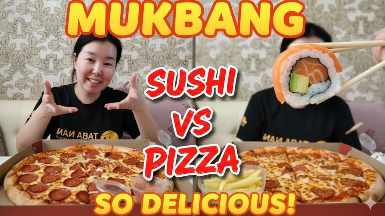 Қазақша мукбанг СУШИ ПИЦЦА