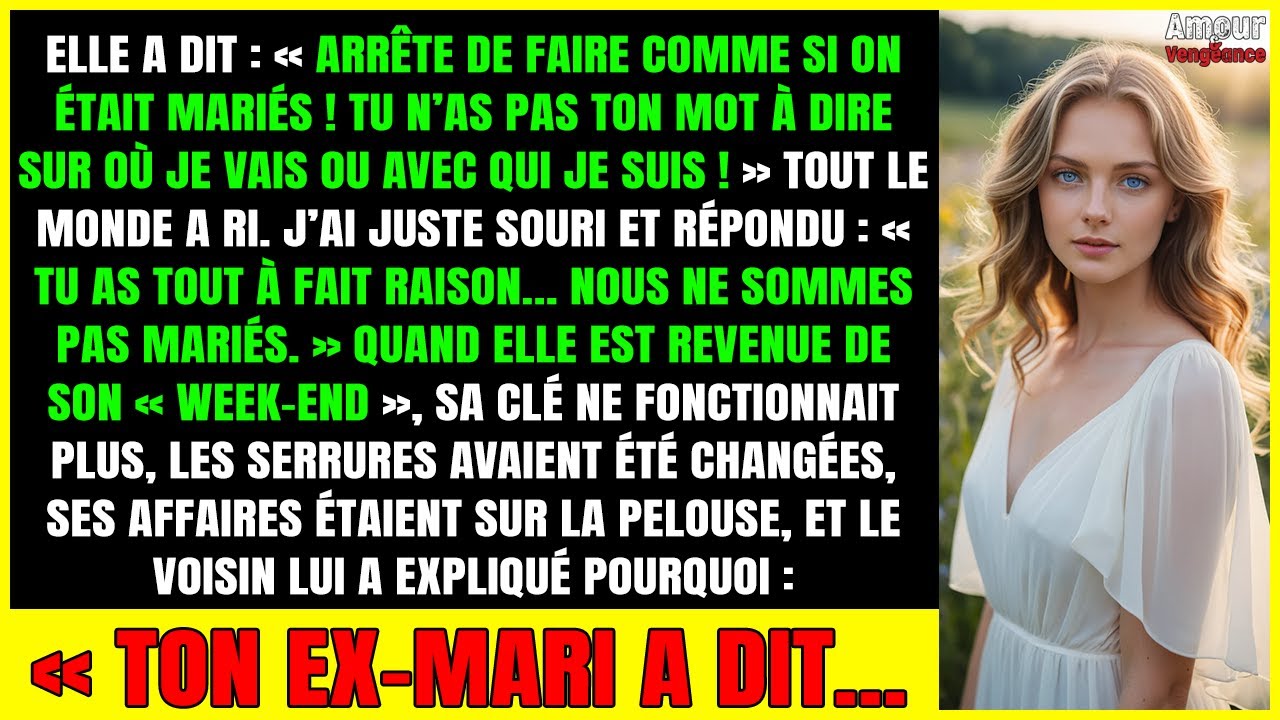 Ma femme m’a crié « On n’est pas MARIÉS » — Le lendemain, ses VALISES l’attendaient sur la pelouse…