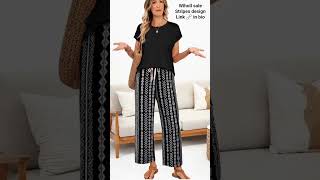 Sale alert! Wiholl 2 piece lounge stripes set for women's on Amazon#loungewear #loungeset#ootd#sale