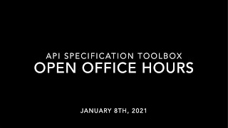 API Specification Toolbox for January 8th, 2021