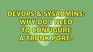 DevOps & SysAdmins: Why do I need to configure a Trunk port?