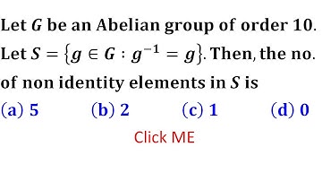 number of non Identity self inverse elements iit jam 2007 mathematics