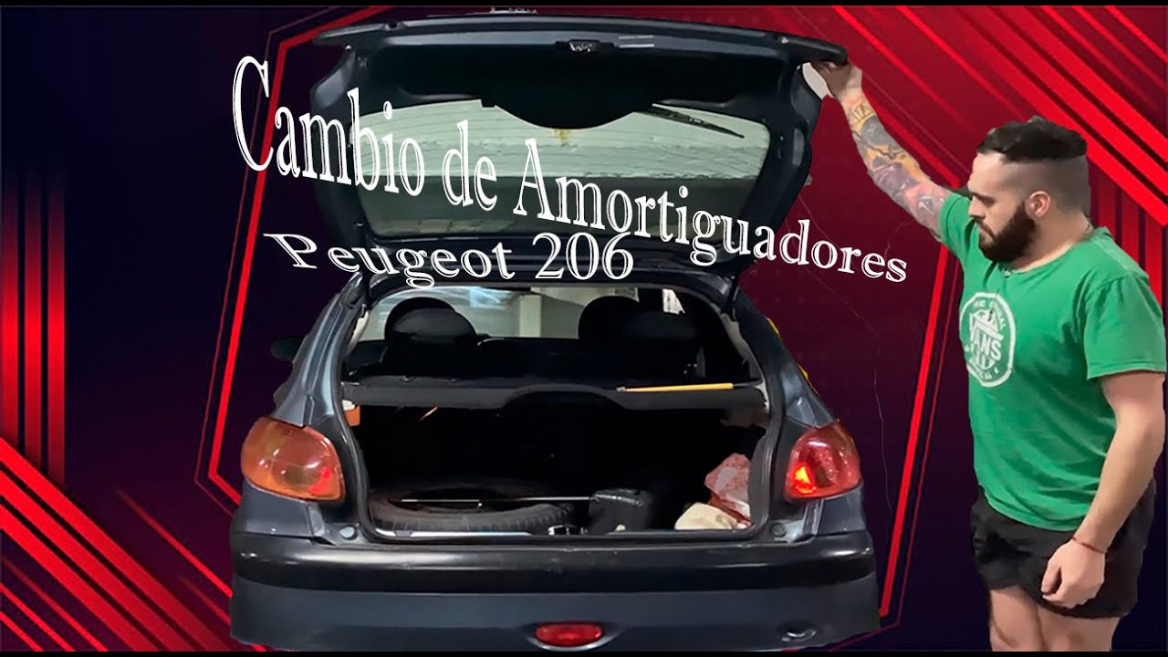 Cómo cambiar los amortiguadores de baúl del Peugeot 206✅