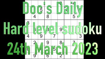 Sudoku  Solution – Docs Hard level 24 Marh 2023