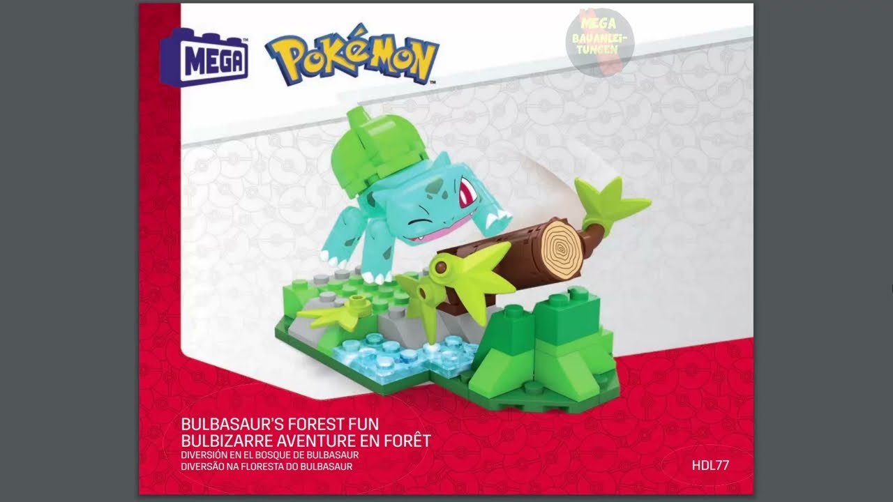 Bulbasaur´s Forest Fun Instructions | Pokémon | Mega Bauanleitung | HDL77 | Construx | Bisasams Wald