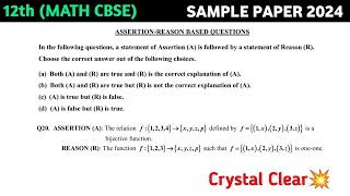 ASSERTION (A): The relation f : 1,2,3,4 x, y, z, p defined by | Q.20 class 12 math Sample paper 2024