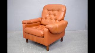 Vintage 3 seater terracotta leather sofa