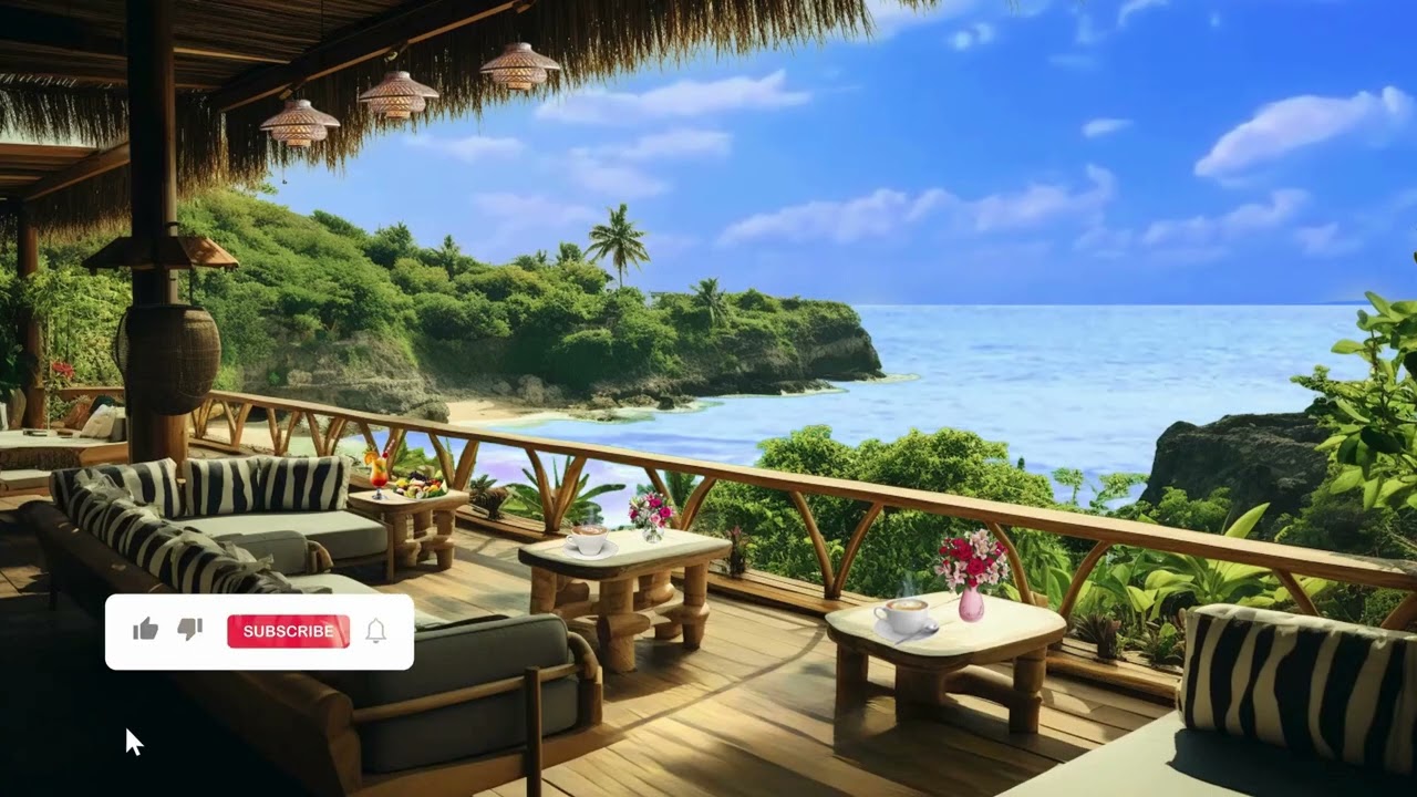 Balcony Overlooking the Beach | Reading & Focus Ambiance | Waves & Coastal Calm