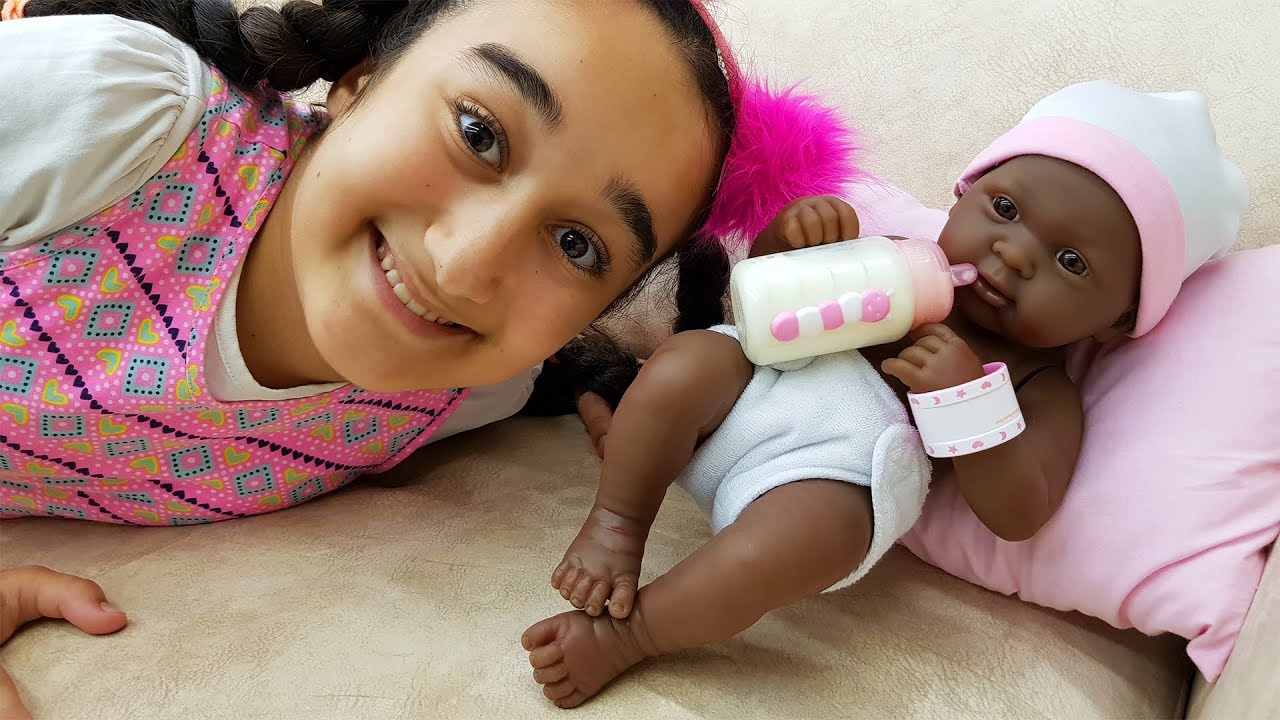 Gamze's new brother, We played baby care game