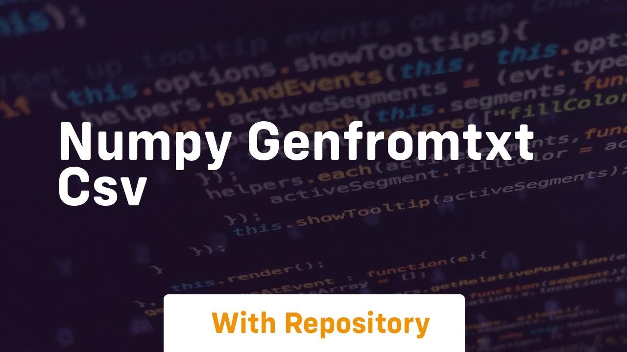 numpy genfromtxt csv - YouTube