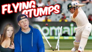 COUPLE IN SHOCK BY FLYING STUMPS IN CRICKET