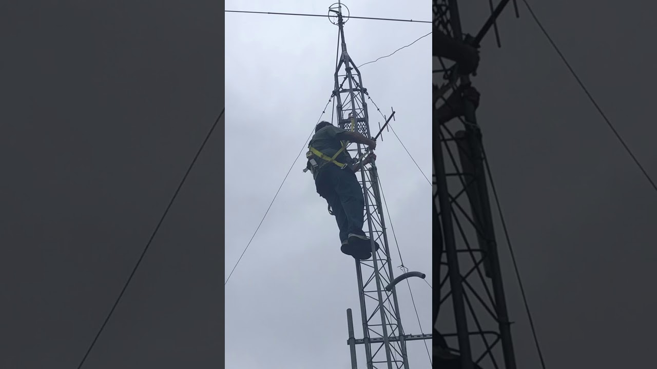 Installing a mount for the wire antenna.