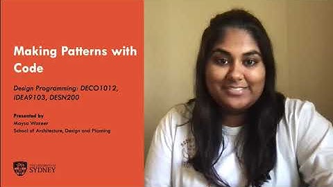 Design Programming Week 2 Tutorial: Patterns with Code