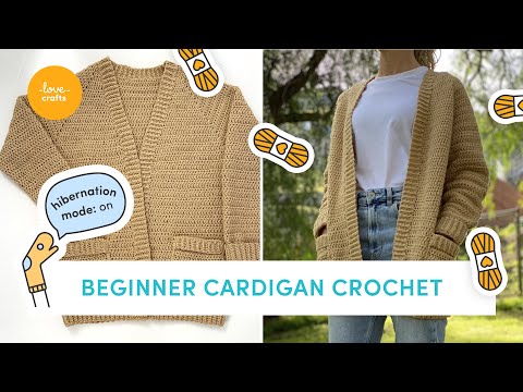 Simple Crochet Cardigan Tutorial + FREE pattern | SUPER BEGINNER! | LoveCrafts