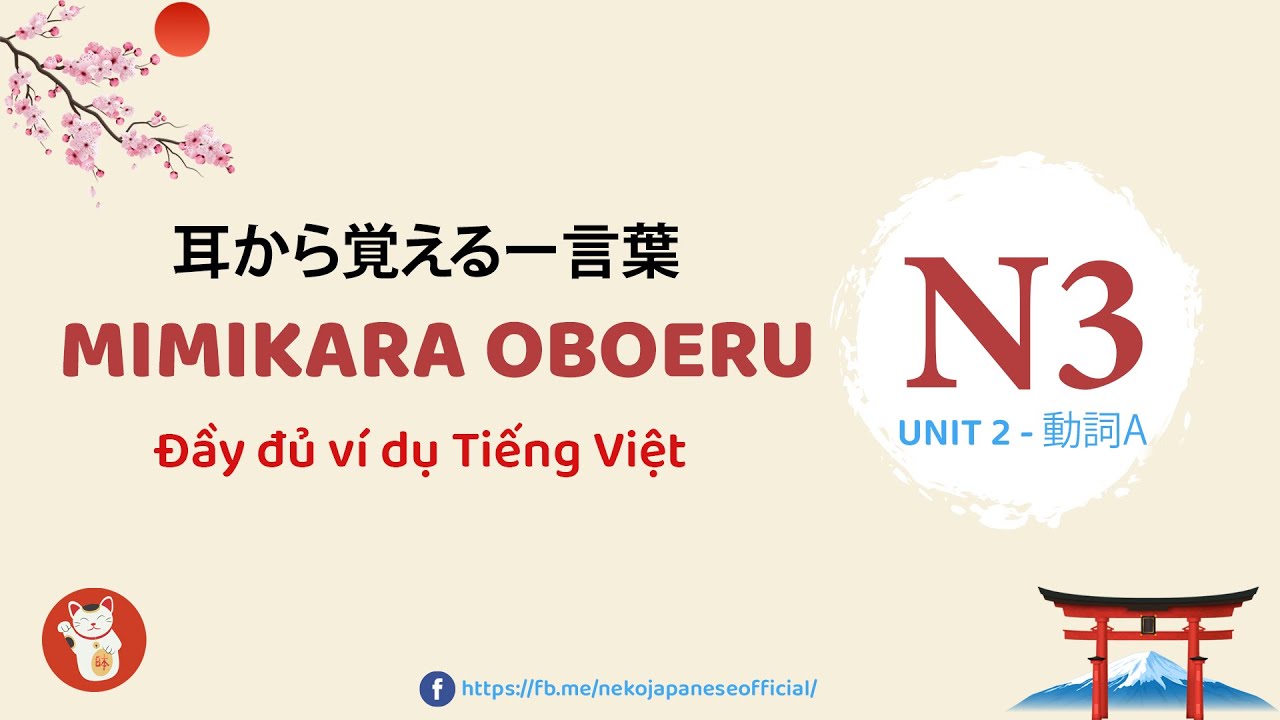 MIMIKARA N3 TỪ VỰNG BÀI 2 (121-220)  Đầy đủ ví dụ Tiếng Việt