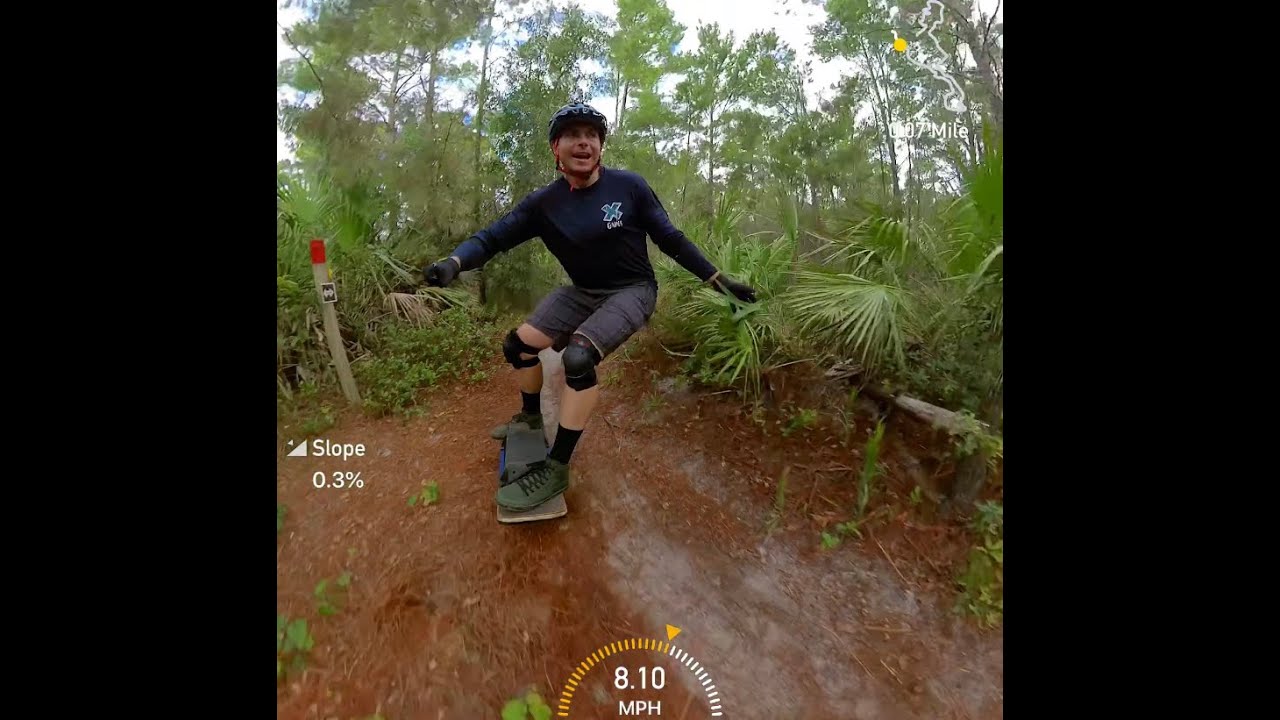 A Speedier Stretch of Turkey Creek on Onewheel with Insta360 One R Stats
