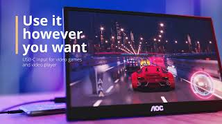 AOC 16T3 Series Portable Monitors: Work mode - Freedom!