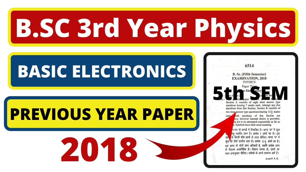 Basic Electronics Previous Year Paper | B.SC 3rd Year Physics (5th SEM ...