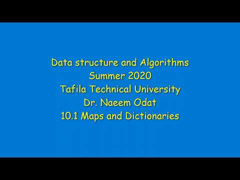 11 8 2020 Data Structure and Algorithms Maps and Dictionaries - YouTube