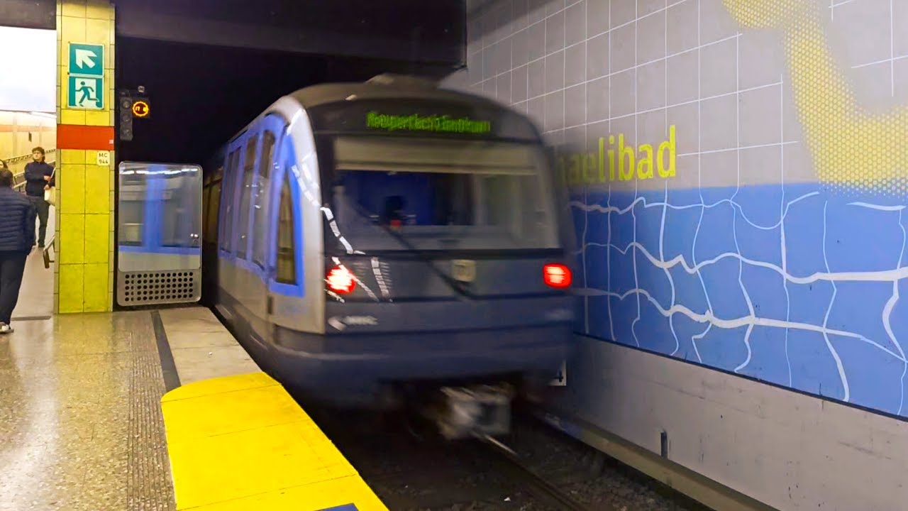 🚇 MVG C1 departing MICHAELIBAD (Munich U-Bahn)