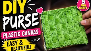 DIY Plastic Canvas Purse 💚 | Easy Handmade Bag Tutorial#plasticcanvas#craft #shorts #viral #creative