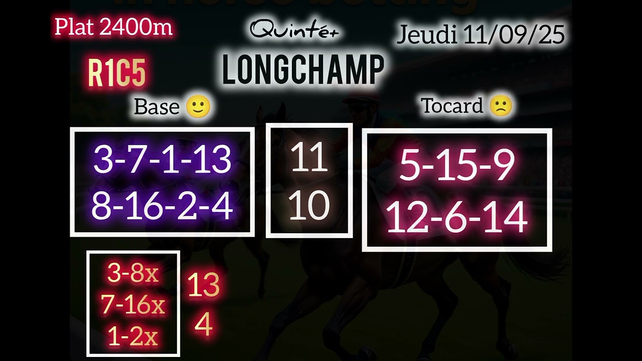 LONGCHAMP jeudi 11/09/25 R1c5 plat 