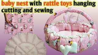 Very simple Round baby nest cutting and sewing | baby nest making at home | round baby bed