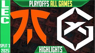 FNC vs GX Highlights ALL GAMES | LEC Playoffs 2025 | Fnatic vs GiantX