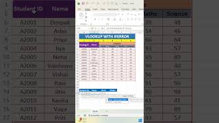 VLOOKUP WITH IFERROR FUNCTION #short #shorts #shortsvideo #shortvideo #youtubeshorts #youtube #yt