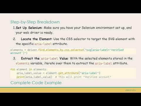 How to Extract the aria-label Value Using CSS Selectors in Selenium