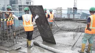 SEQUIS Tower Last Cement Pouring Topping Off in SCBD Jakarta
