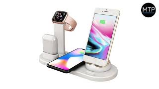Mytrendyphone Docking Station Qi Trådløs Oplader Ud15 - 10W, Lightning, Usb-C, Microusb