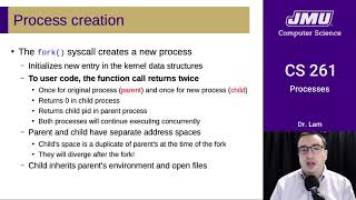 JMU CS261 24 Processes Part 04 - Process Creation Wealth