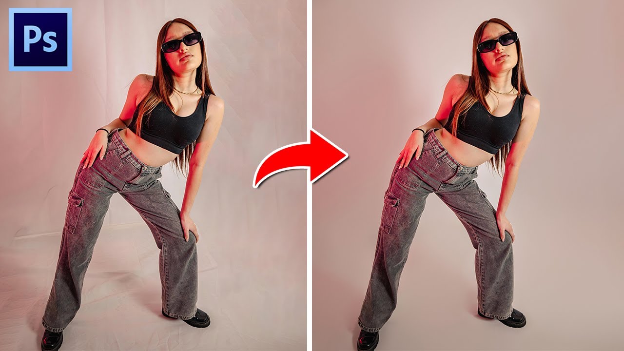 TRIK SIMPLE !!! BIKIN BACKGROUND STUDIO FOTO JADI SEAMLESS - TUTURIAL PHOTOSHOP