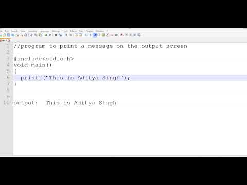 C program to print message on output screen