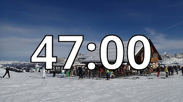 47 Minutes Winter Timer Countdown With Music and Alarm (Simple Beep)
