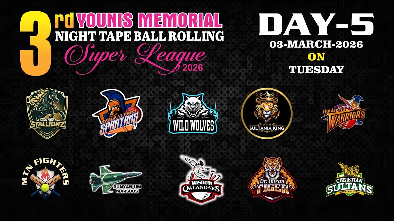 3rd Memorial  - 5th Day in Muridke Live Rolling Cricket 2026