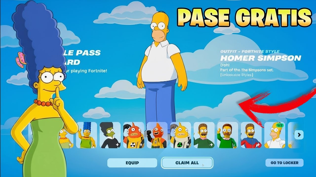 🎁 *NUEVO TRUCO* Como CONSEGUIR GRATIS el PASE DE BATALLA DE LOS SIMPSON en FORTNITE 2025 🤫
