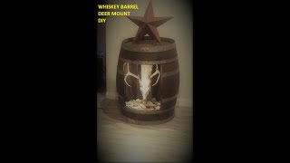 Whiskey barrel deer mount DIY