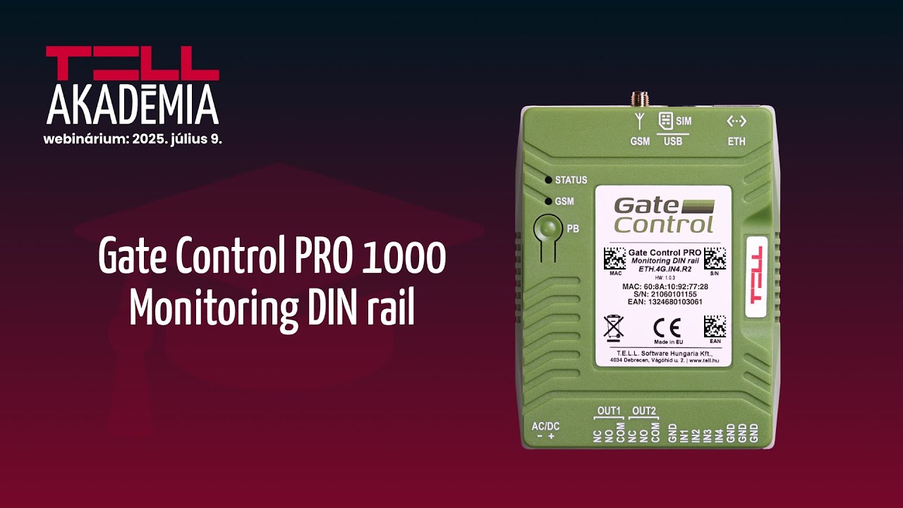 TELL Akadémia - Gate Control PRO Monitoring 1000 DIN rail
