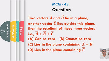 Two vectors 𝑨 ⃗ and 𝑩 ⃗ lie in a plane..then the resultant of these three vectors i.e., 𝑨 ⃗+𝑩 ⃗+𝑪 ⃗