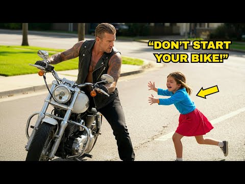 Little Girl Warns the Biker, “Don’t Start Your Bike!”— When He Realized Why, His Face Turns Pale