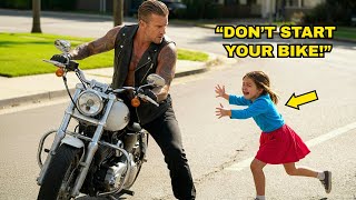 Little Girl Warns the Biker, “Don’t Start Your Bike!”— When He Realized Why, His Face Turns Pale