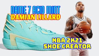 Nba Shoe Creator Dame 7 Acid Mint Damian Lillard Adidas Nba 2K21