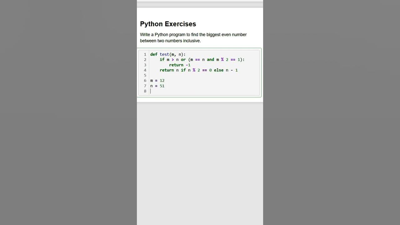 Python Program to find the largest even number between a range ...