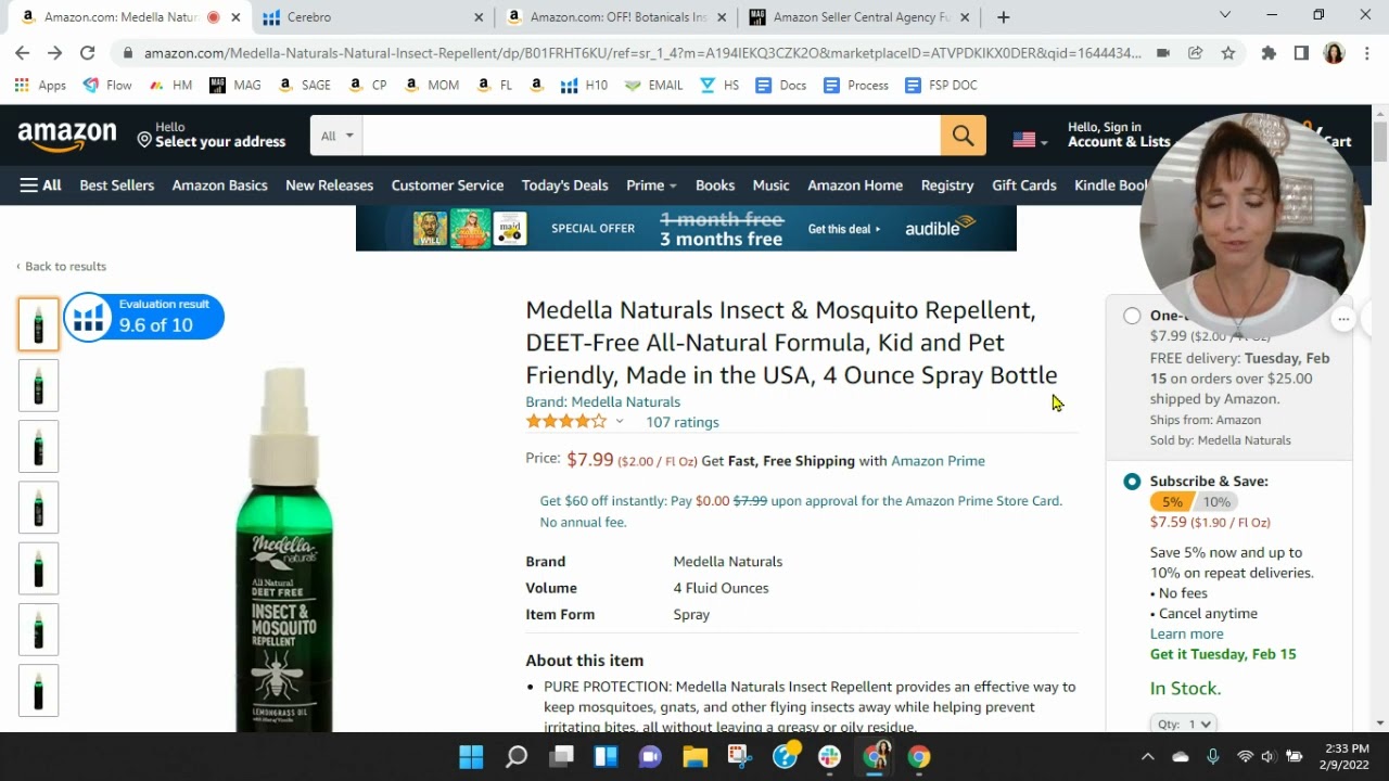ASIN Review: Medella Naturals Insect & Mosquito Repellent DEET Free All Natural Formula - Amazon FBA