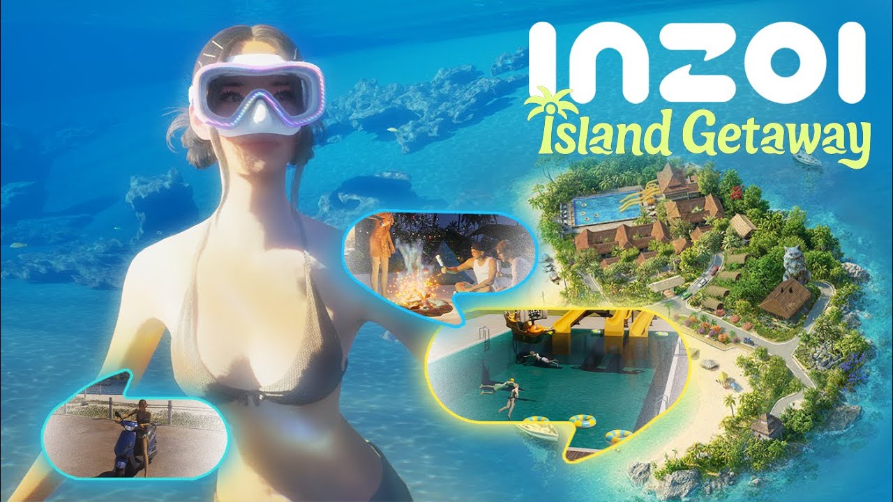 Первый взгляд на InZOI: Отдых на острове! Плавание, собирательство и мопеды!