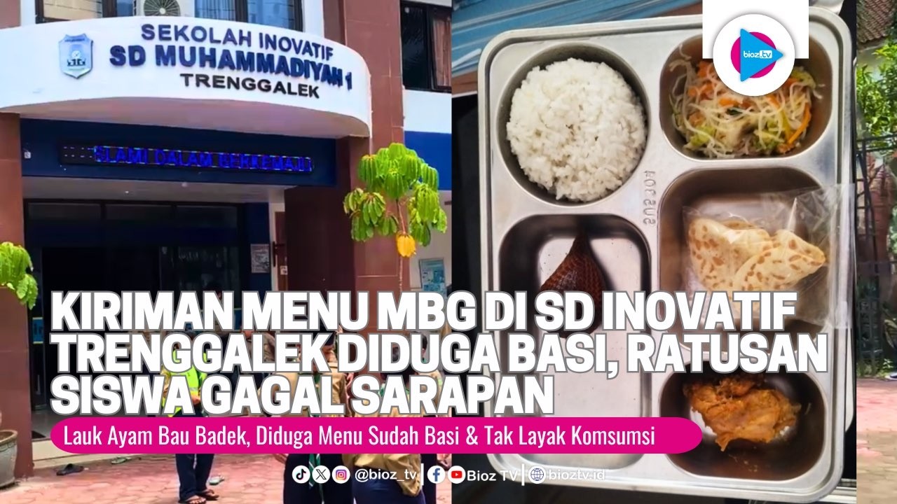 Kiriman Menu MBG di SD Inovatif Trenggalek Diduga Basi, Ratusan Siswa Gagal Sarapan - bioztv.id