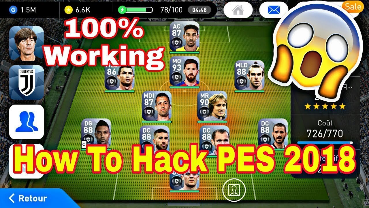 PES 2018 Mobile Hack Mod Android 20 Black Ball Players Pre Added 100% working
